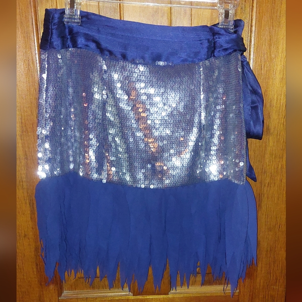 Anthropologie Sequin Fringe Festival Mini Skirt - Picture 10 of 13